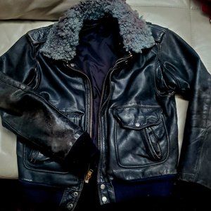 Vintage leather bomber jacket